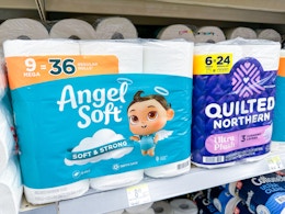 Angel Soft and Quilted Northern Paper Products, $4.49 Each at Walgreens card image