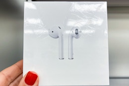 apple airpods 3rd generation with magsafe charging case in packaging handheld