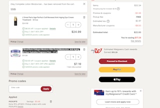 walgreens loreal skincare screenshot