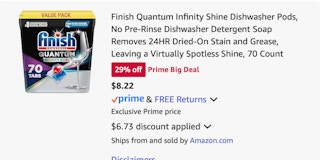 Finish Amazon receipt