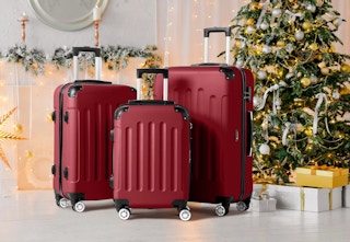 red zimtown luggage set