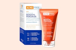 acnefree body wash on cream background