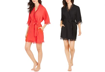 Lace-Trim Robe