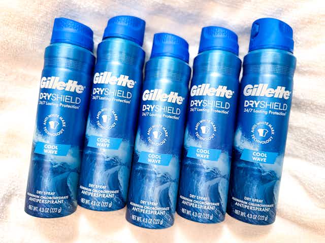 Gillette Dry Spray Deodorant, Only $1.90 at CVS + Free Pickup card image