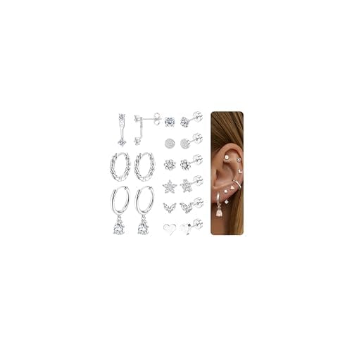 Flat Back Stud Earrings Set