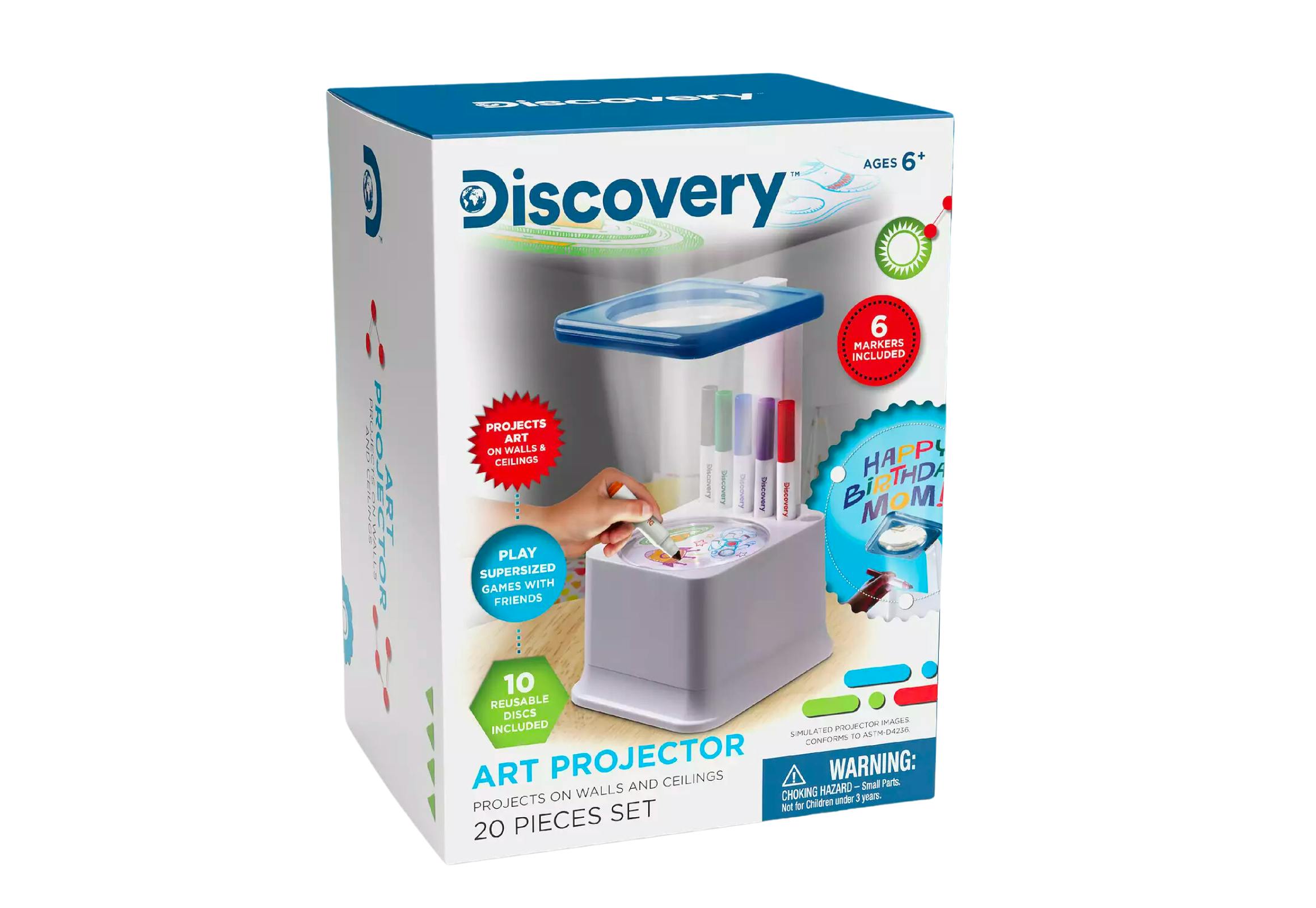 Discovery Kids Art Projector with Six Dry Erase Markers and 10
