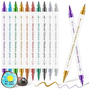 Metallic Markers Pens, Dual Tip