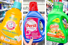 collage with persil, gain, and arm & hammer products