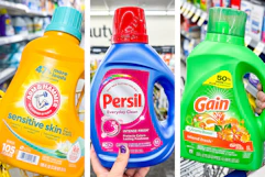 collage with persil, gain, and arm & hammer products