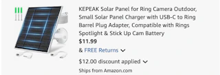 solar panel Amazon receipt