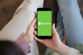 acorns investing on smartphone screen