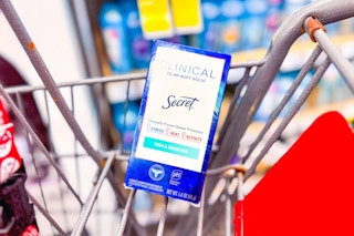 secret clinical strength deodorant in a cart