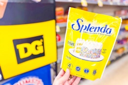 hand holding a bag of splenda sweetener