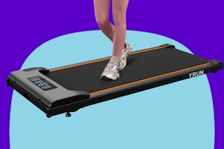 Walking pad on a blue background.