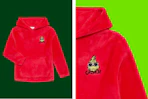 2 photos of the Dr Seuss Grinch Plush Hoodie for kids