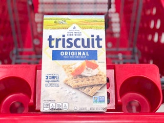triscuit crackers in a target cart