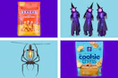 candy witches spider cookies collage