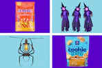candy witches spider cookies collage