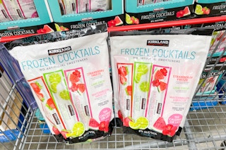 ready to freeze cocktail pouches in a package at costco in a cart