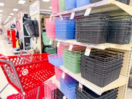 brightroom jelly baskets sitting on a target cart