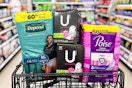shoprite sponsored depend poise and kotex items in cart