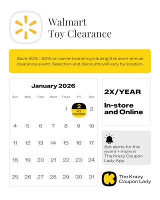 Walmart toy clearance confirmed start date in January