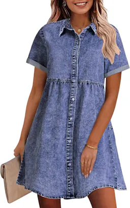 Women's Denim Babydoll Dress