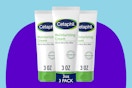 Cetaphil Face & Body Moisturizer on a purple background.