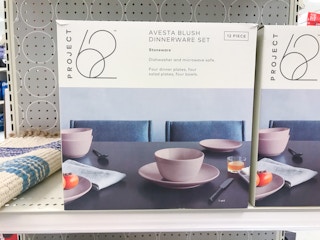 project 62 12-piece avesta dinnerware set on a target shelf