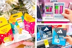 collage image of burts bees, adidas, and maybelline gift sets