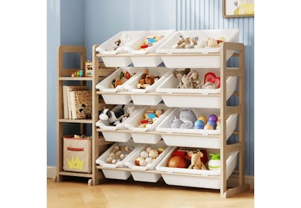 Toy Storage Bookshelf Organizer