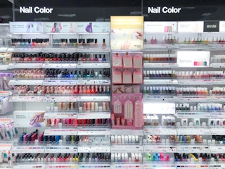 nail polish display at store