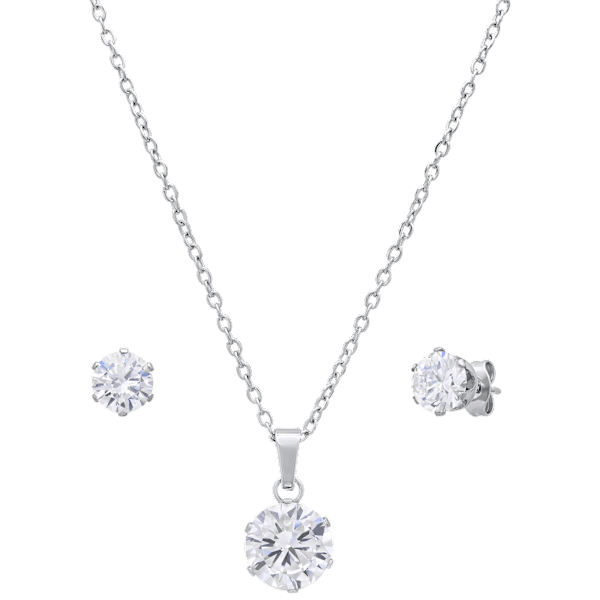 Cubic Zirconia Necklace & Earring Set