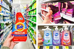 dollar general tide, schwarkopf, and dial 3-photo collage