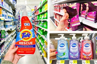 dollar general tide, schwarkopf, and dial 3-photo collage