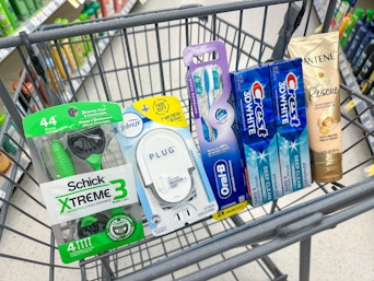 crest and oral-b febreze pantene schick in walgreens cart