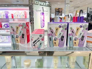 Clinique Winter Gift Sets at Macy's on a shelf