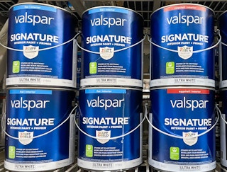 valspar paint cans on shelf
