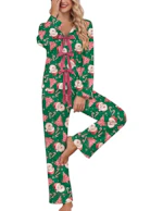 Ekouaer Women's Silk Pajama Set