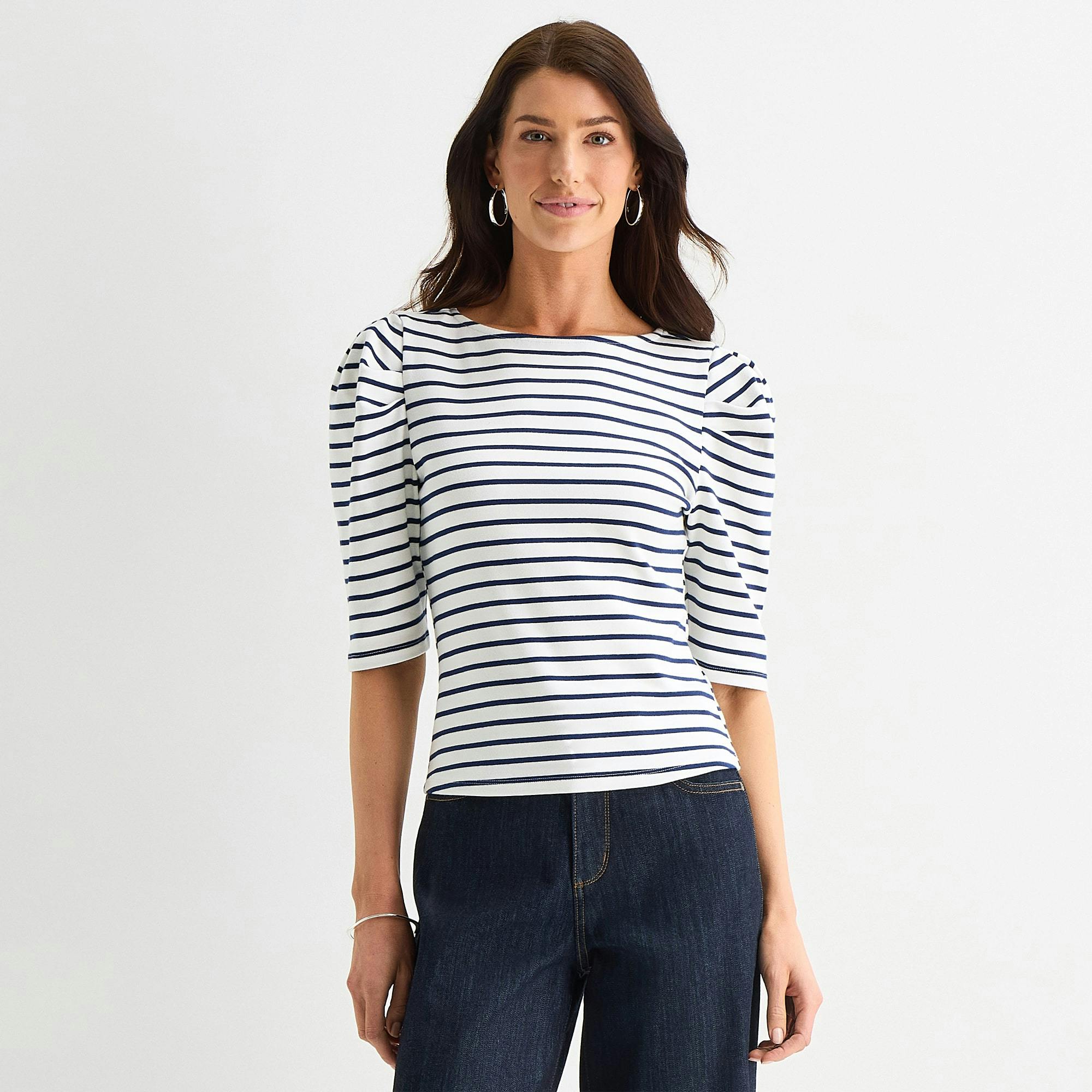 Women's Crew Neck 3/4 Sleeve Blouse