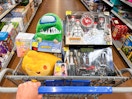 Toy clearance in a walmart cart
