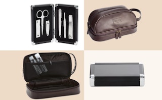 a travel case and a manicure set