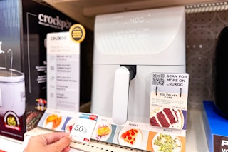 cruxgg air fryer display sitting on a target shelf