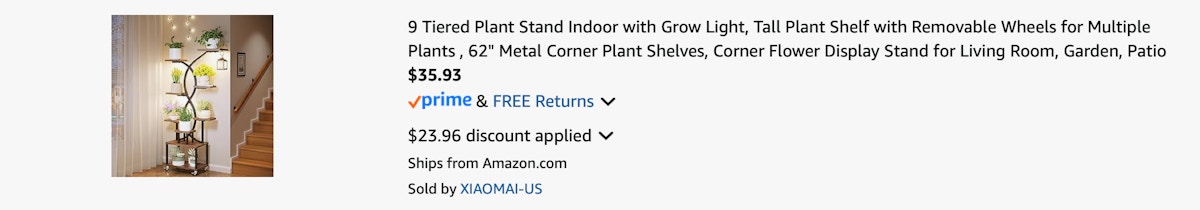 Amazon 9-Tier Grow Light Plant Stand 2025