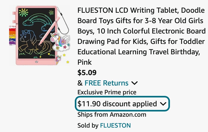 FLUESTON LCD Writing Tablet, Doodle Board Toys