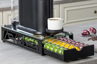 nespresso pods in a drawer