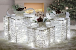 Set of 3 Christmas Lighted Gift Boxes