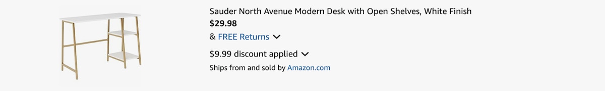 Amazon Sauder North Avenue Modern Desk 2025