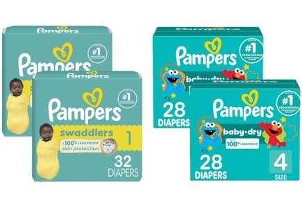 4 Pampers Diaper Packs