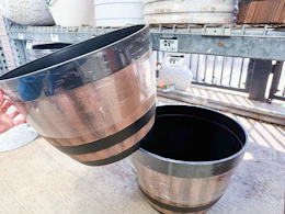 The Home Depot Vigoro whiskey barrel planters